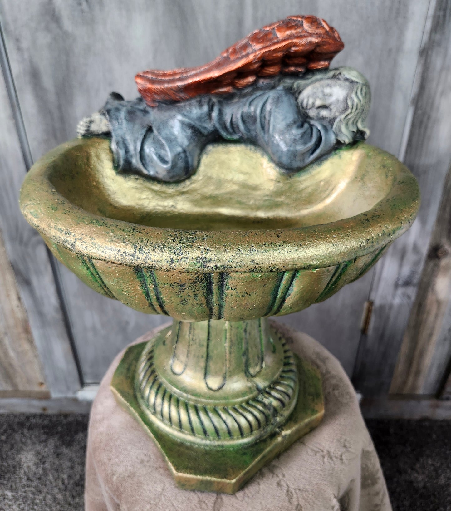 Angel birdbath