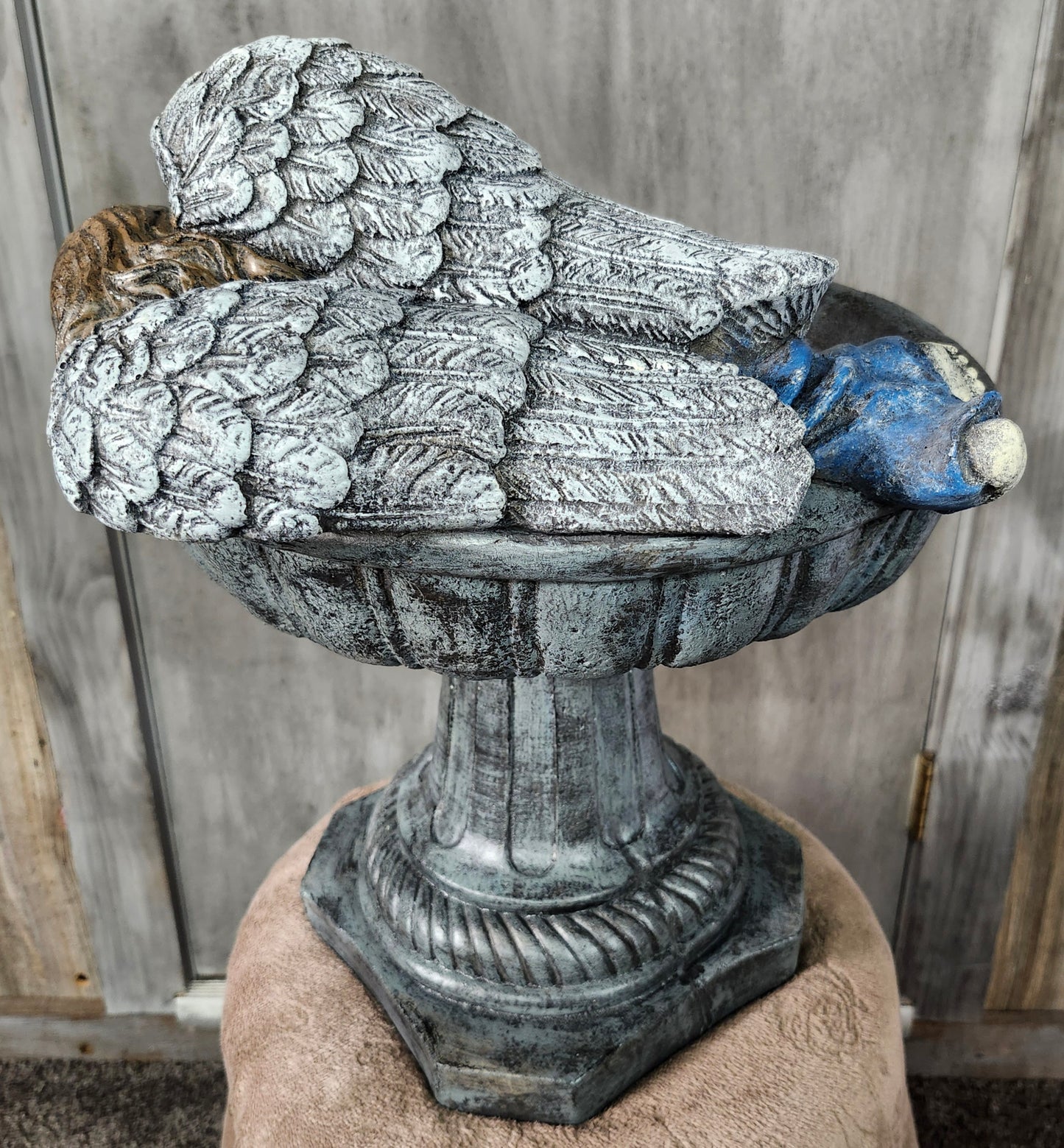 Angel birdbath