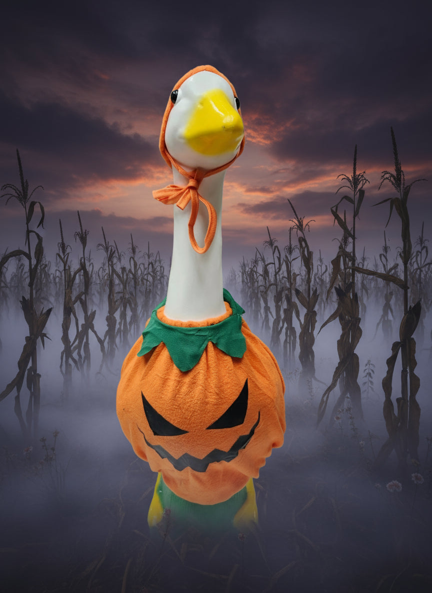 Scary pumpkin goose outfit