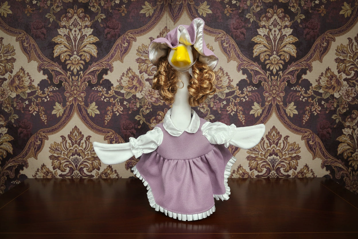 Purple vintage dress goose outfit