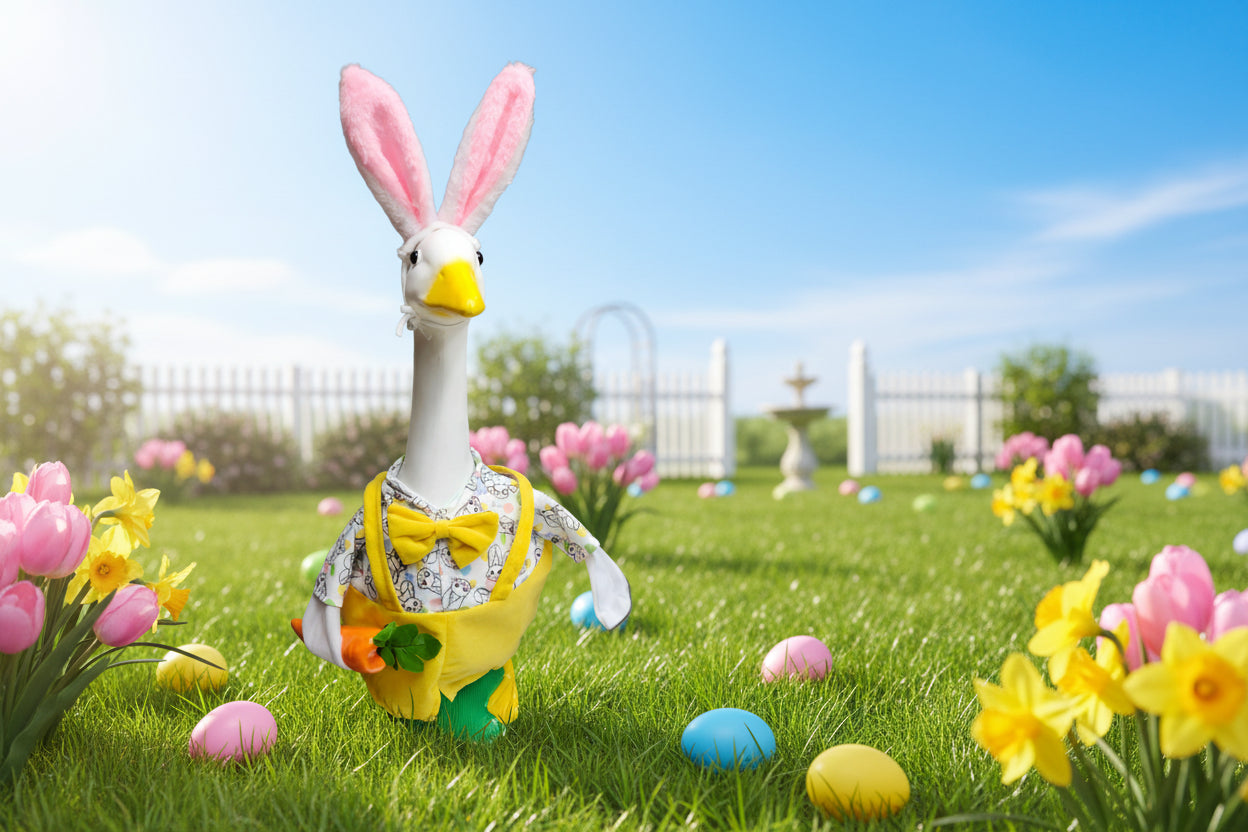 Yellow Easter outfit with carrot