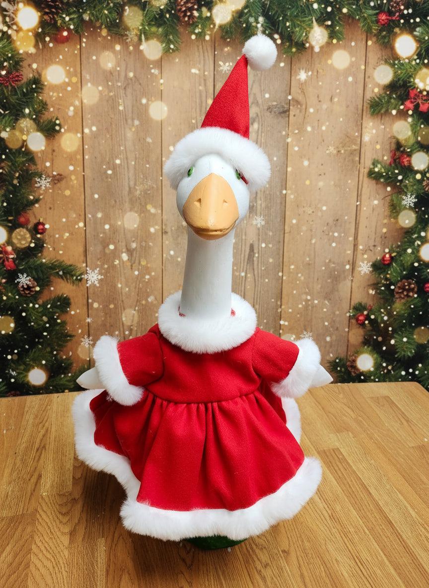 White Fur Christmas dress goose outfit