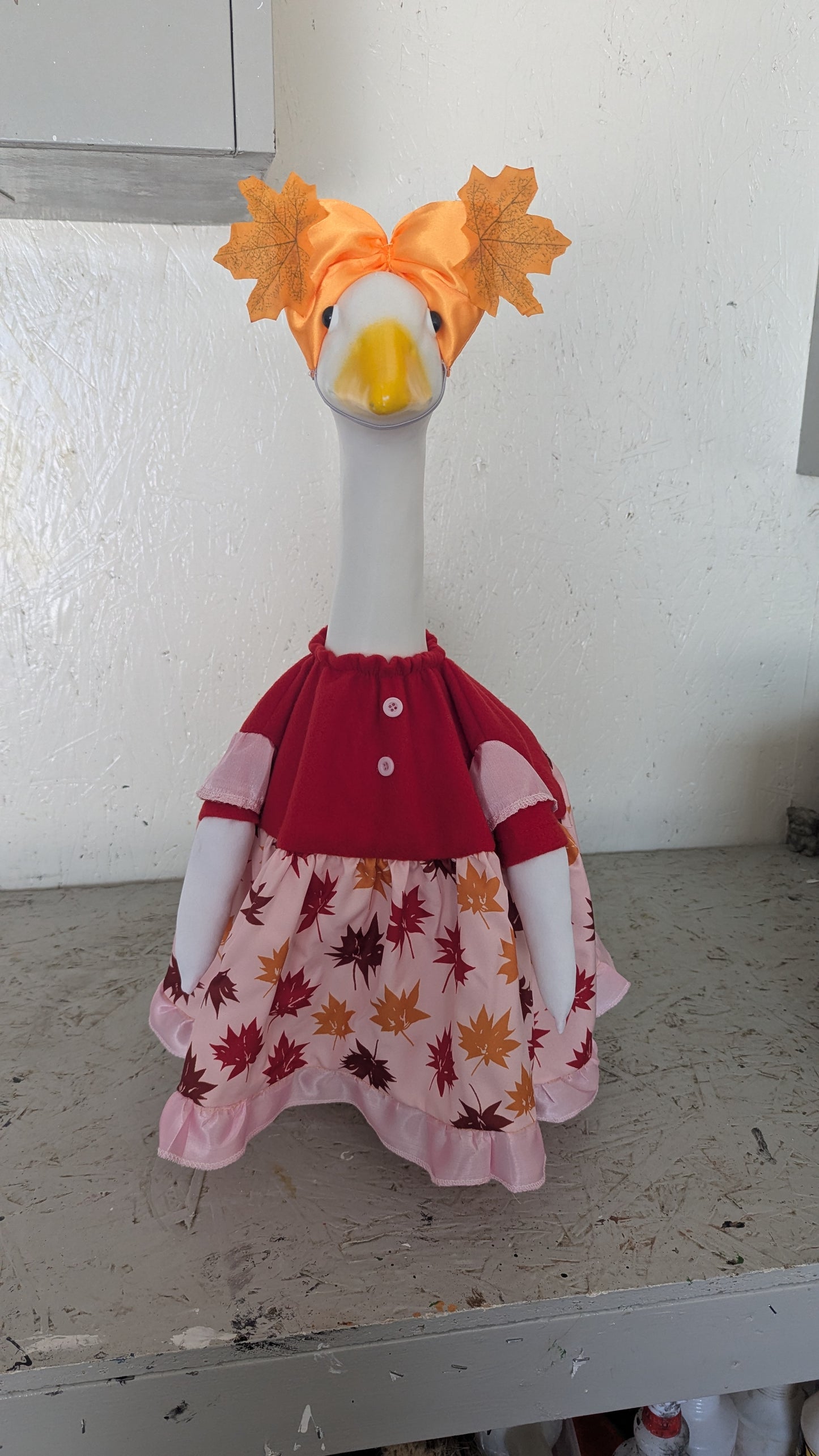 Leaf fall dress w/bow goose outfit