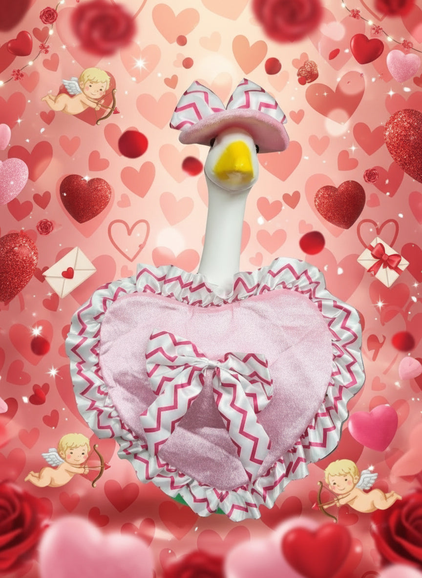 Striped Valentine goose outfit