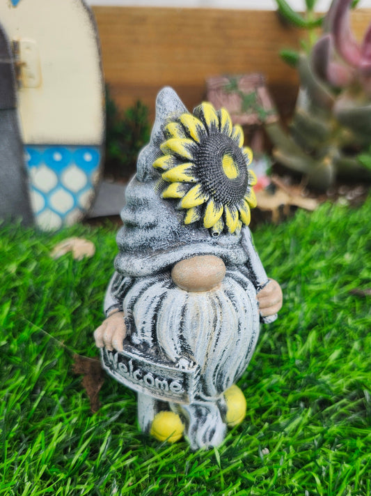 Sunflower welcome whimsy gnome