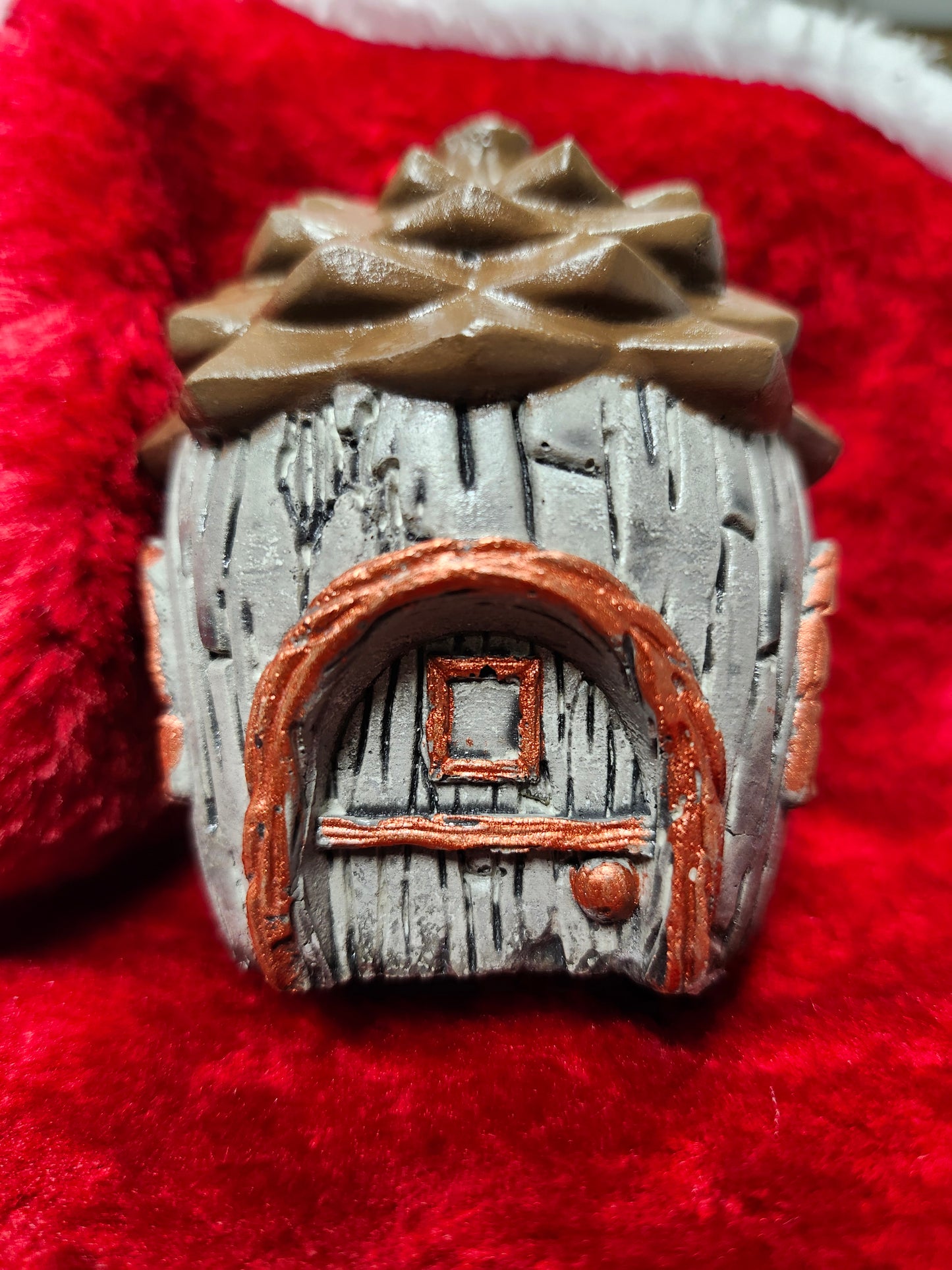 Pinecone fairy house