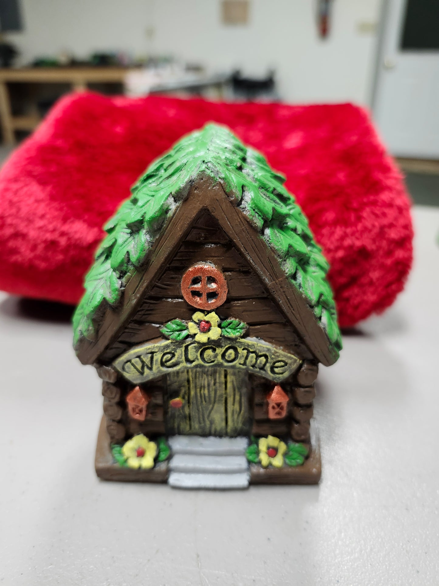 Log cabin fairy house