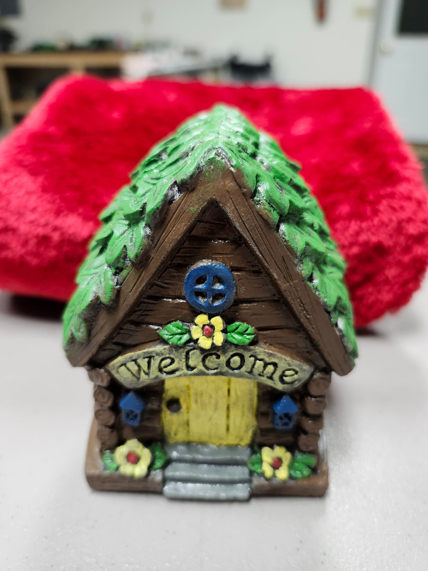 Log cabin fairy house