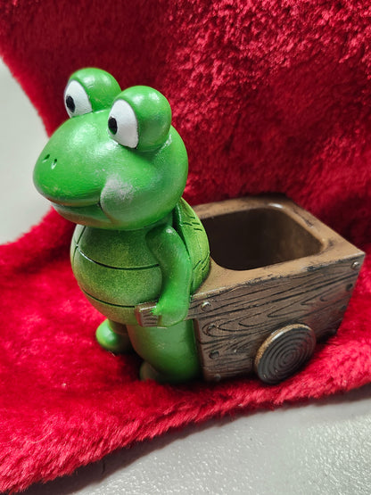 Frog with wheelbarrow succulent pot pots