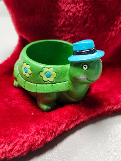 Turtle with hat succulent pot