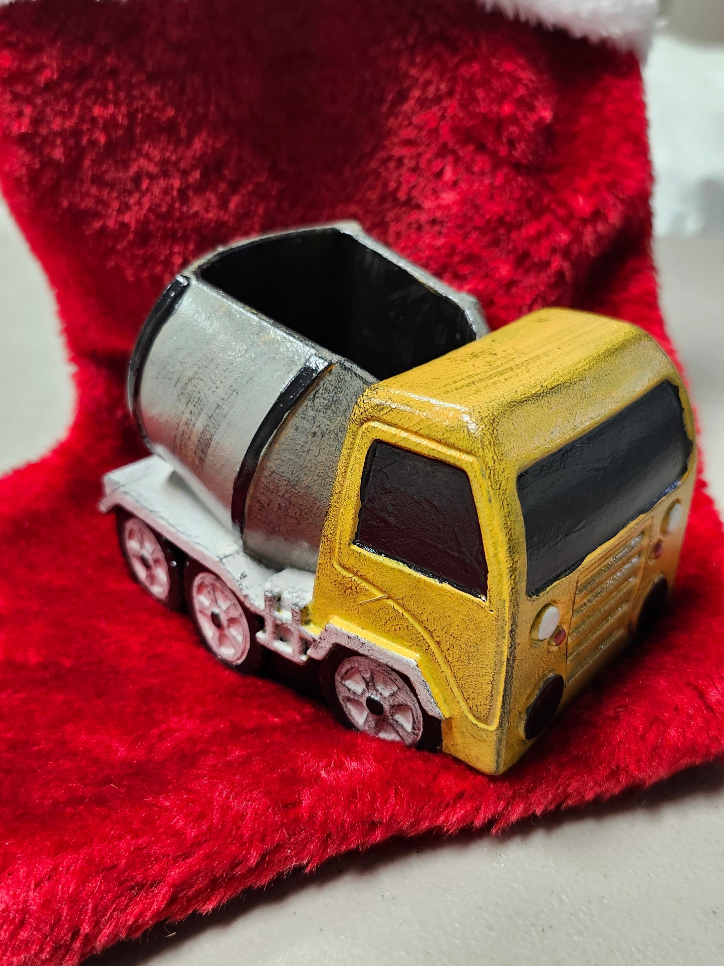 Cement truck succulent planter