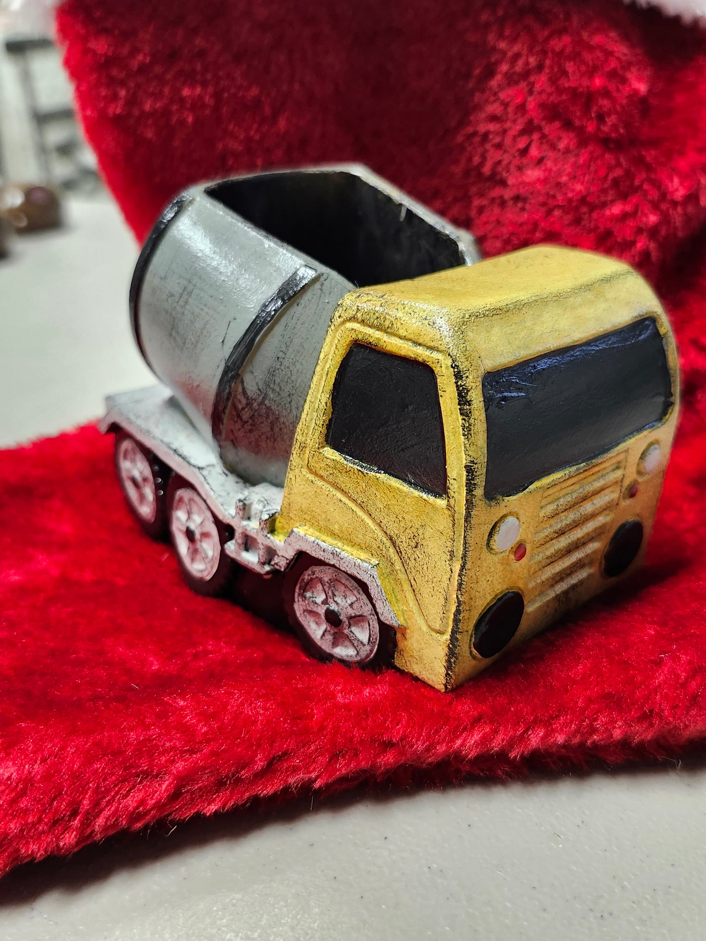 Cement truck succulent planter