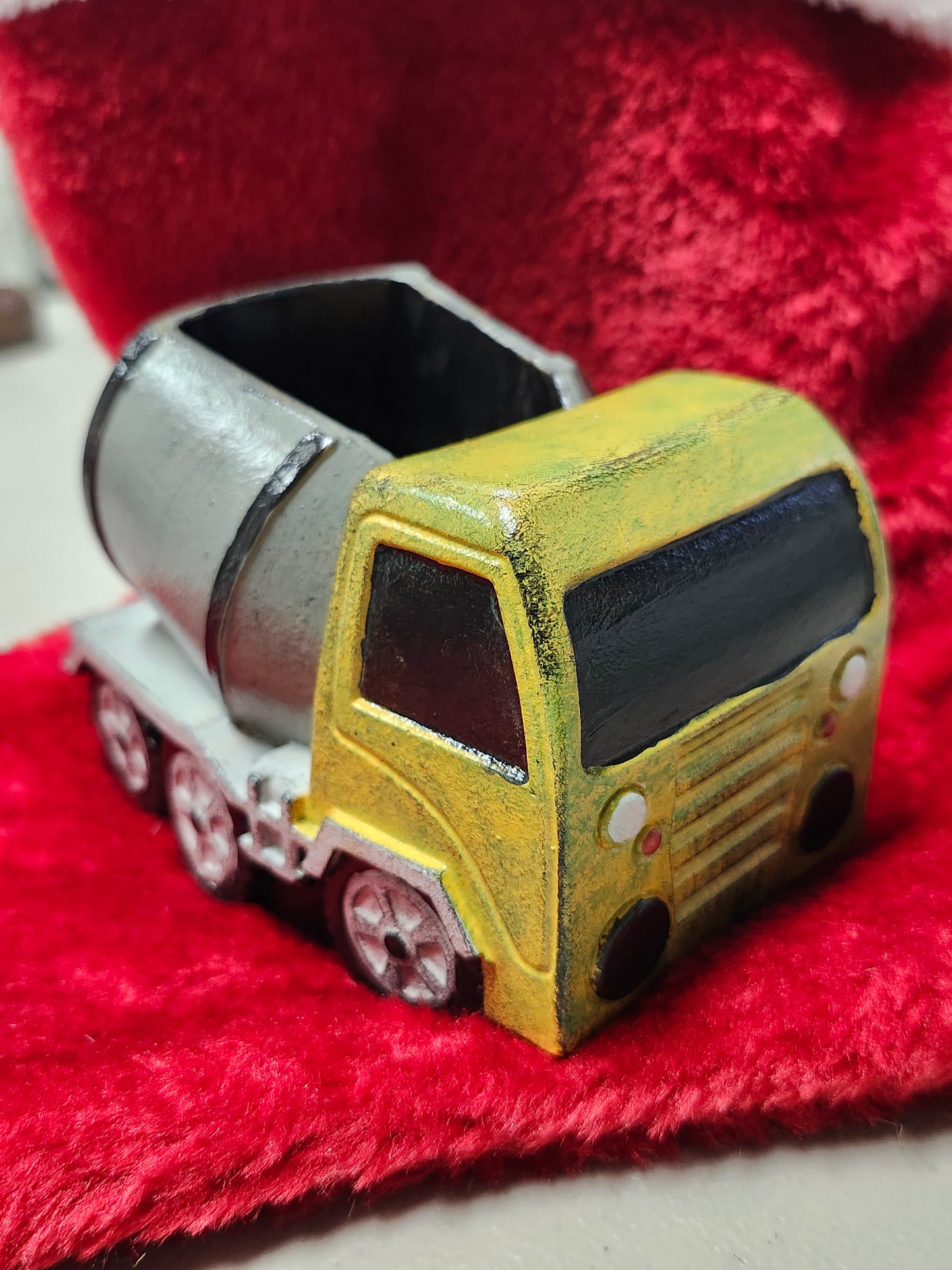 Cement truck succulent planter