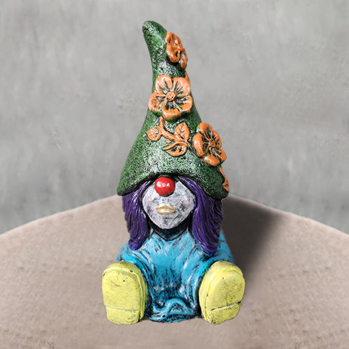 Lady gnome with flowers