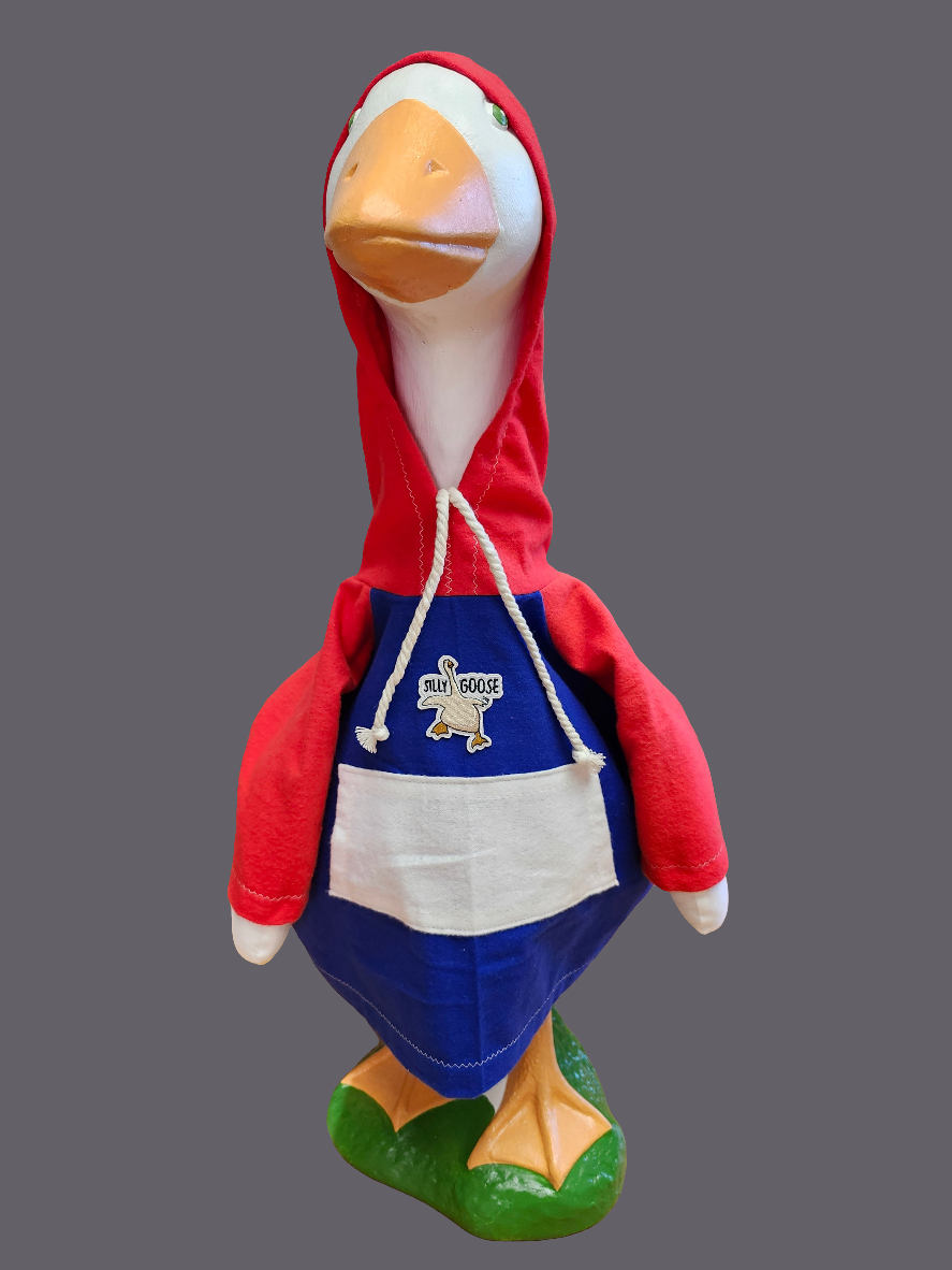 Hoodie goose outfit with silly goose patch