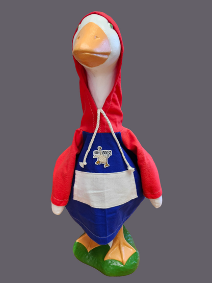 Hoodie goose outfit with silly goose patch