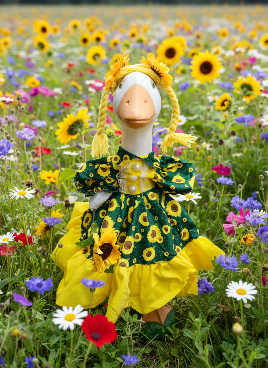 Sunflower dress goose outfit