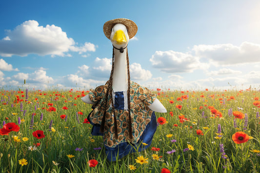 Blue Sunflower dress goose outfit