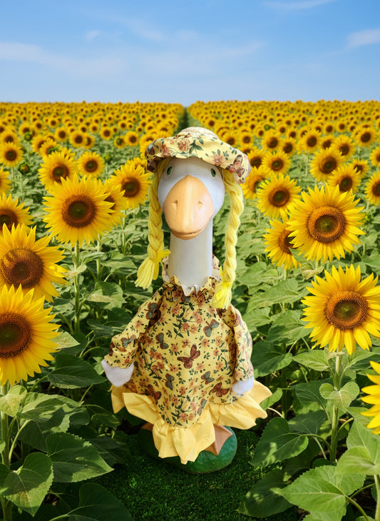 Butterfly summer dress with hat goose outfit