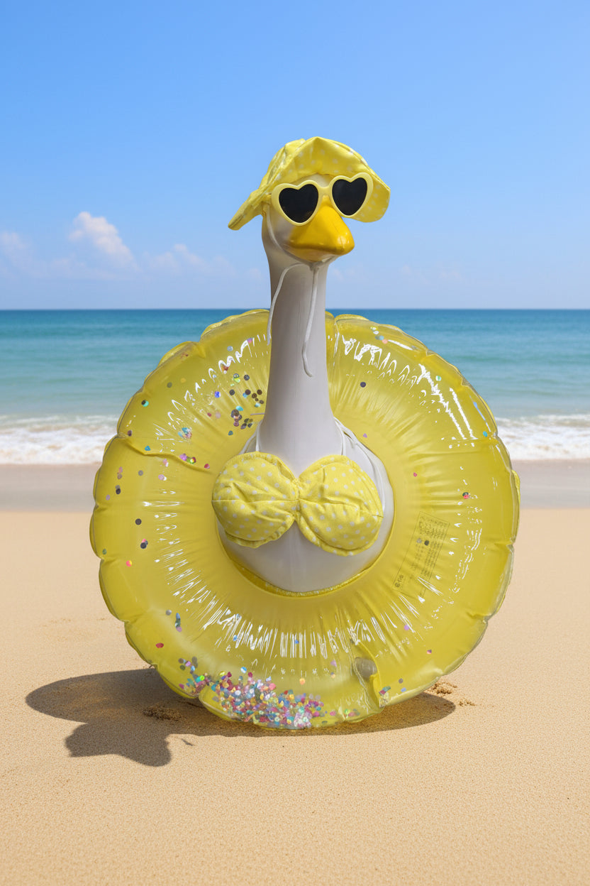 Swimsuit w/ floaty goose outfit