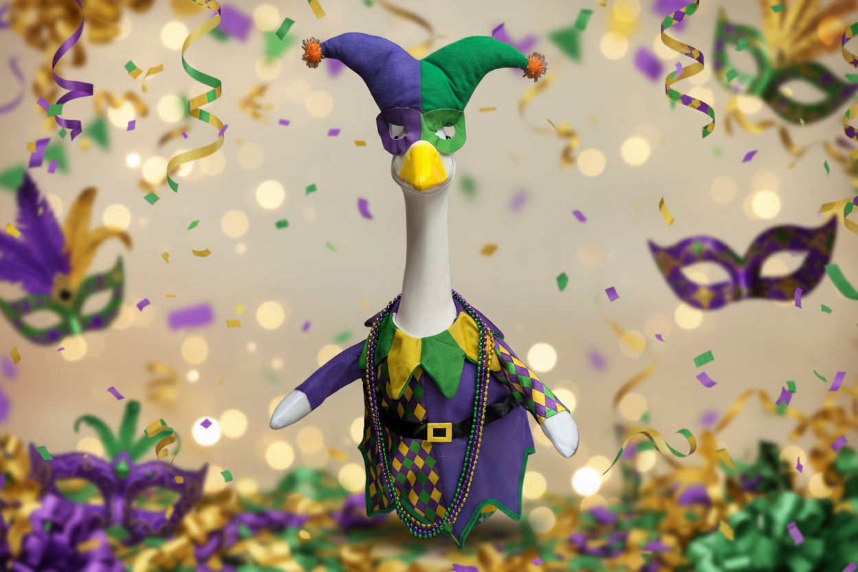 Joker Marti gras goose outfit