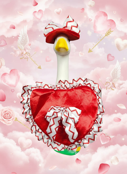 Striped Valentine goose outfit
