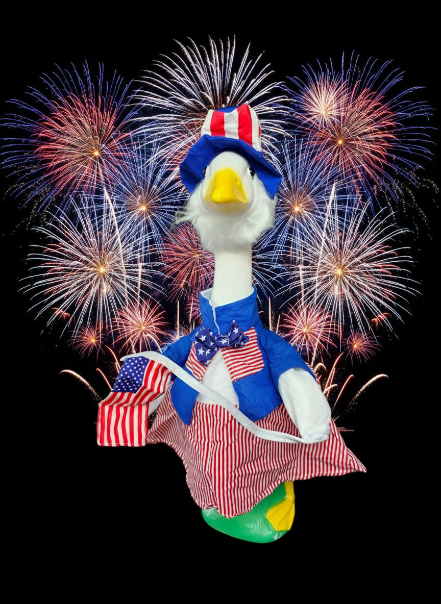 4th of July with beard goose outfit