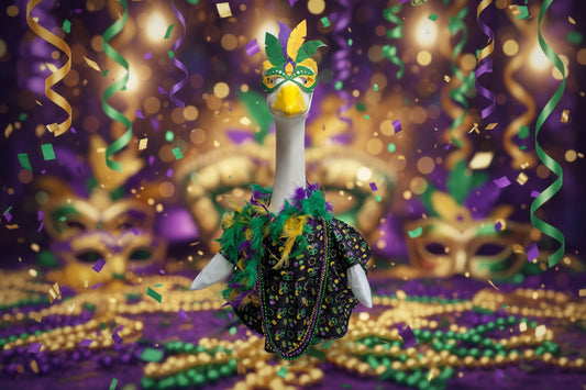 Marti Gras goose outfit