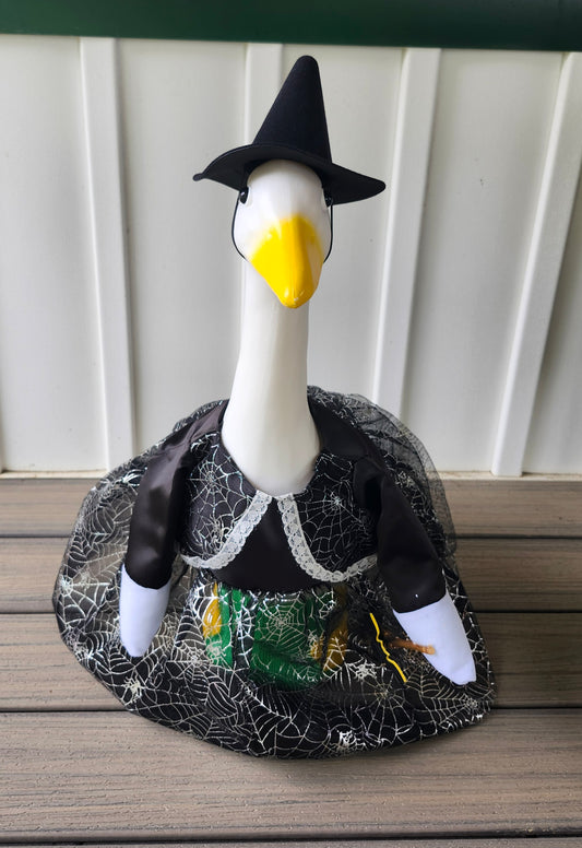 Spider web witch goose outfit