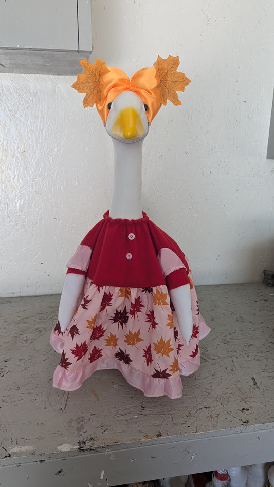 Leaf fall dress w/bow goose outfit
