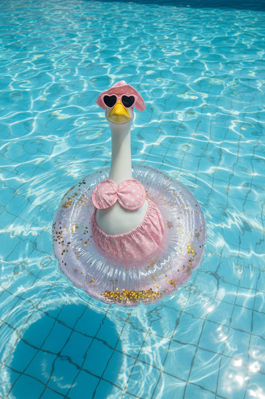 Swimsuit w/ floaty goose outfit