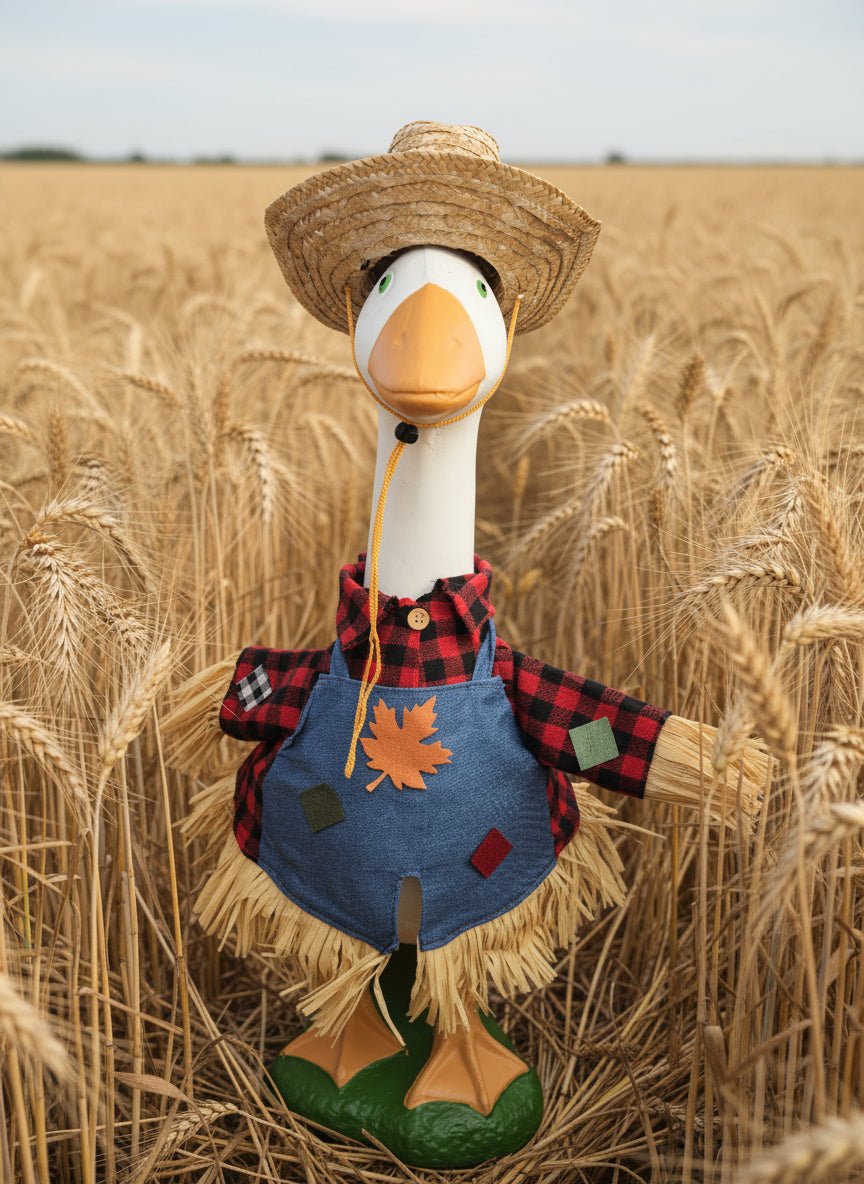 Flannel shirt scarecrow goose outfit